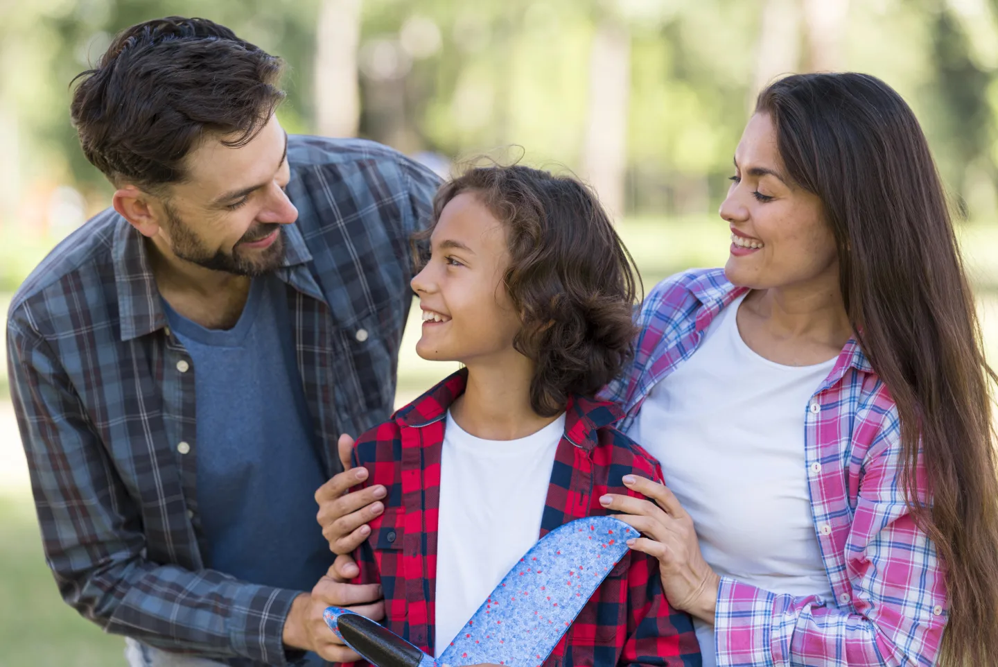 Parent talking with child about assigned chores